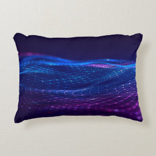 Abstract polygonal space low poly dark background decorative cushion