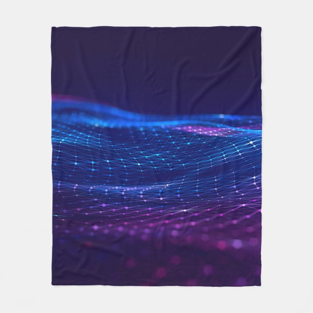 Abstract polygonal space low poly dark background  fleece blanket (Front)