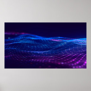 Abstract polygonal space low poly dark background poster