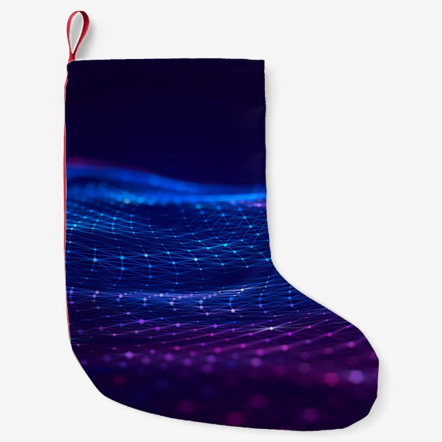 Abstract polygonal space low poly dark background  small christmas stocking (Front)