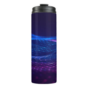 Abstract polygonal space low poly dark background  thermal tumbler