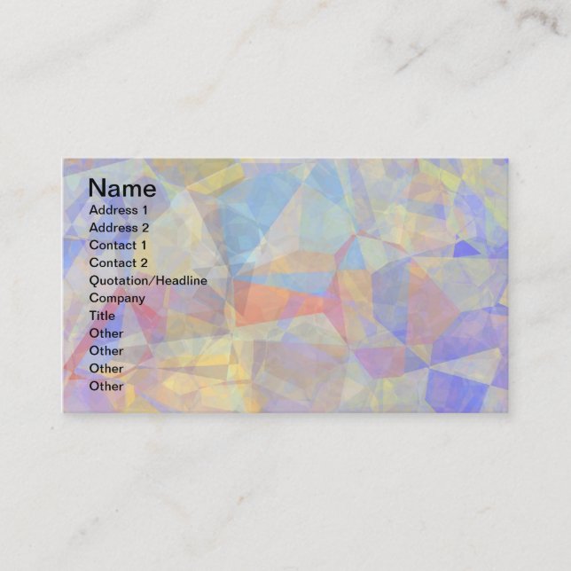 Abstract Polygons 36 Business Card (Front)