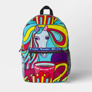 Abstract Pony Printed Backpack