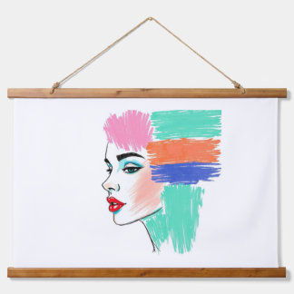 Abstract Pop Art Woman Tapestry