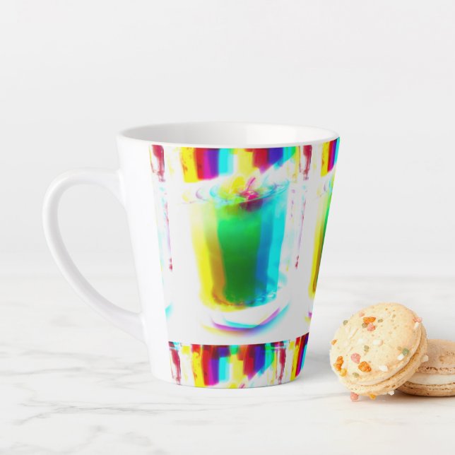 Abstract Popart Primary Rainbow Drink Latte Mug (In Situ)
