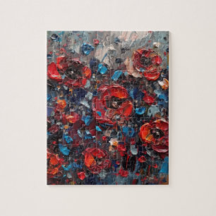 Abstract Poppies Painting Jigsaw Puzzle