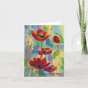 Abstract Poppy Folded Card