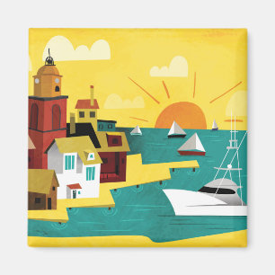 Abstract Port City Magnet