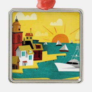 Abstract Port City Metal Tree Decoration