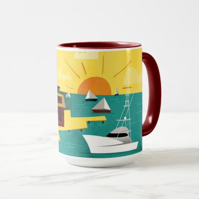 Abstract Port City Mug (Front Right)