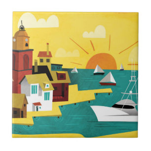 Abstract Port City Tile