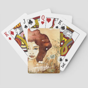 Abstract portrait 3 playing cards