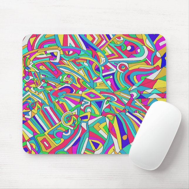 Abstract Portrait Mouse Mat (With Mouse)