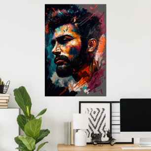 Abstract portrait of a man 3 poster