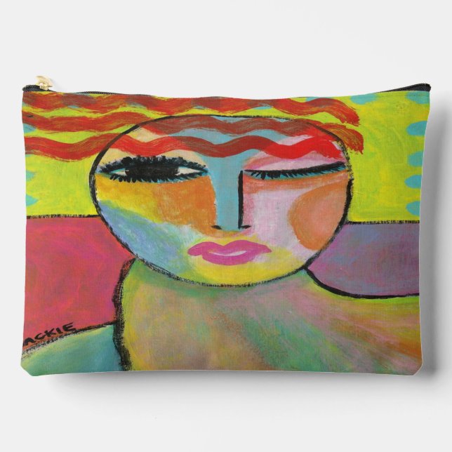 Abstract Portrait of a Red Head Accessory Pouch (Front)