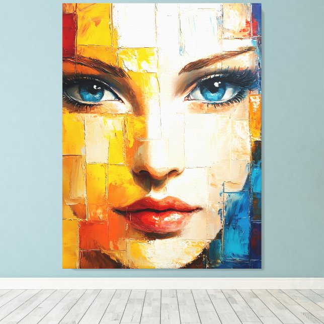 Abstract Portrait of a Woman Canvas Print (Insitu(Wood Floor))
