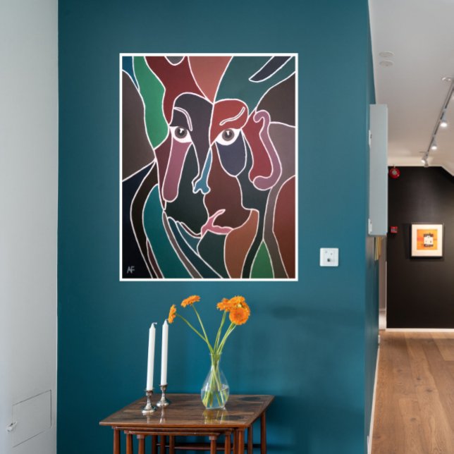 Abstract Portrait Painting by Alfred Fox Canvas Print (Not Actual Size)