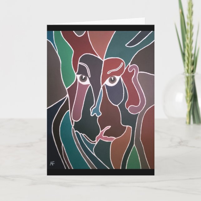 Abstract Portrait Painting by Alfred Fox Card (Front)