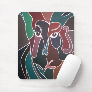 Abstract Portrait Painting by Alfred Fox Mouse Mat