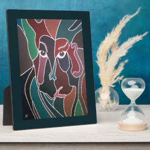 Abstract Portrait Painting by Alfred Fox Plaque