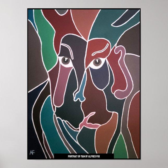 Abstract Portrait Painting by Alfred Fox Poster (Front)