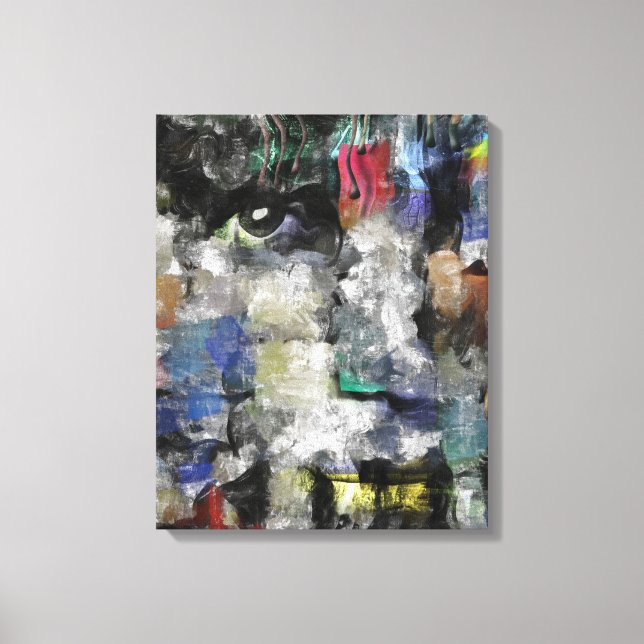 Abstract portrait painting canvas print (Front)