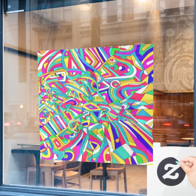 Abstract Portrait Window Cling (Cafe Window)