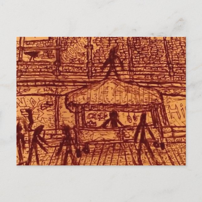 Abstract Post Card of Moore Street Dublin (Front)