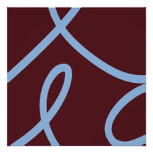 Abstract Poster - Blue Lines on Burgundy