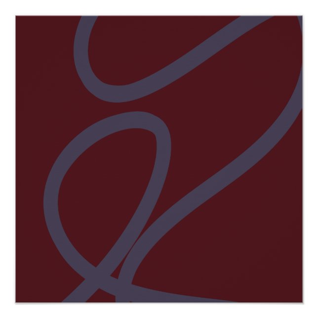 Abstract Poster – Dark Lines on Burgundy (Front)