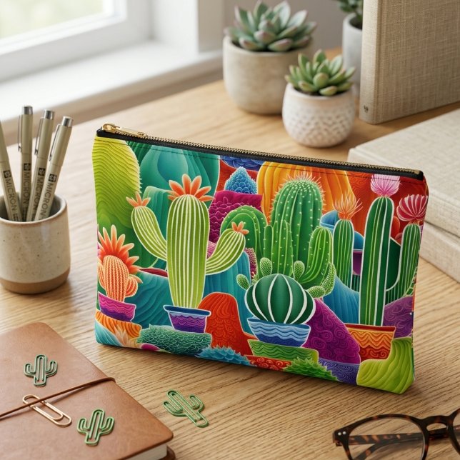 Abstract Potted Cacti  Accessory Pouch (Creator Uploaded)