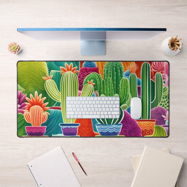 Abstract Potted Cacti Desk Mat (Office 1)