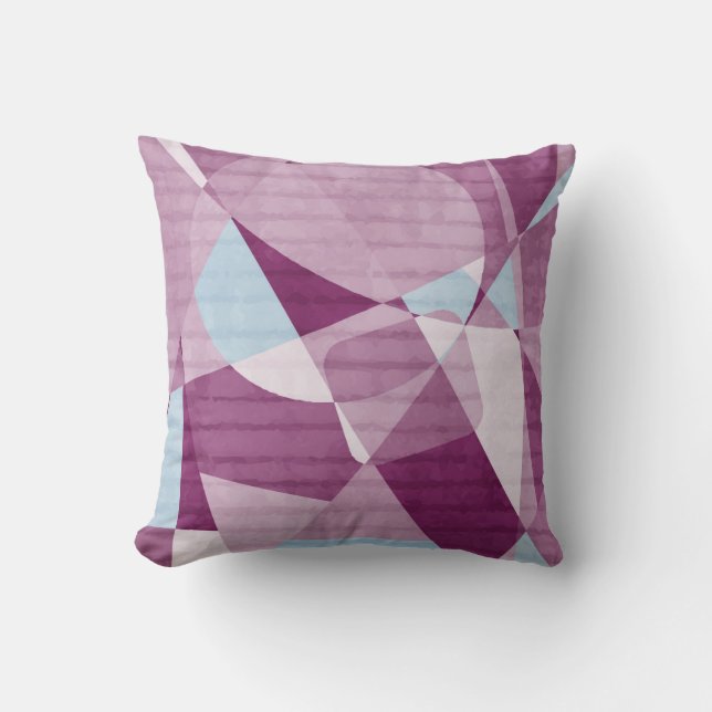 Abstract Powder blue and Plum Pattern Cushion (Front)
