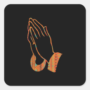 Abstract Praying Hands Illustration Square Sticker