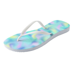 Abstract Pretty Pastel Swirls Pattern Flip Flops