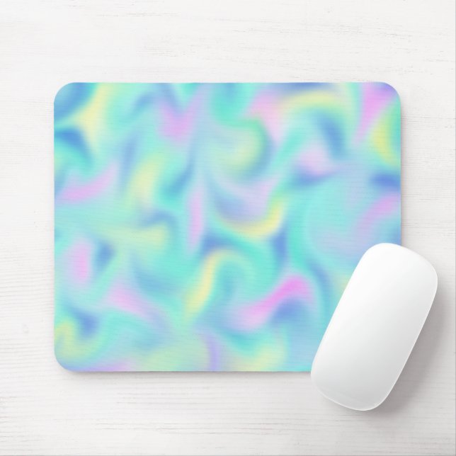 Abstract Pretty Pastel Swirls Pattern Mouse Mat (With Mouse)