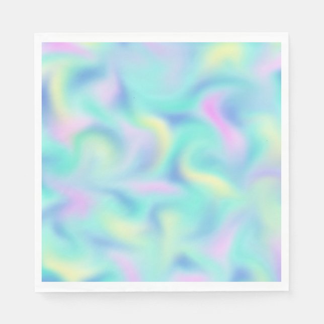 Abstract Pretty Pastel Swirls Pattern Napkin (Front)