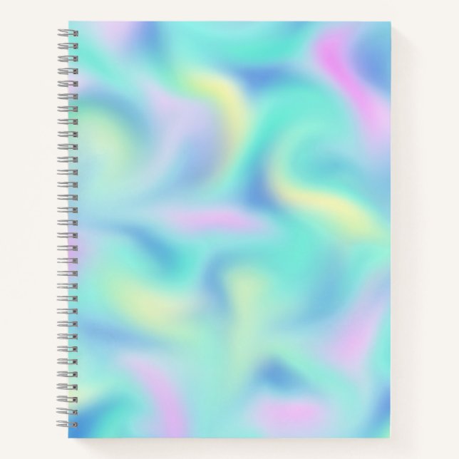 Abstract Pretty Pastel Swirls Pattern Notebook (Front)
