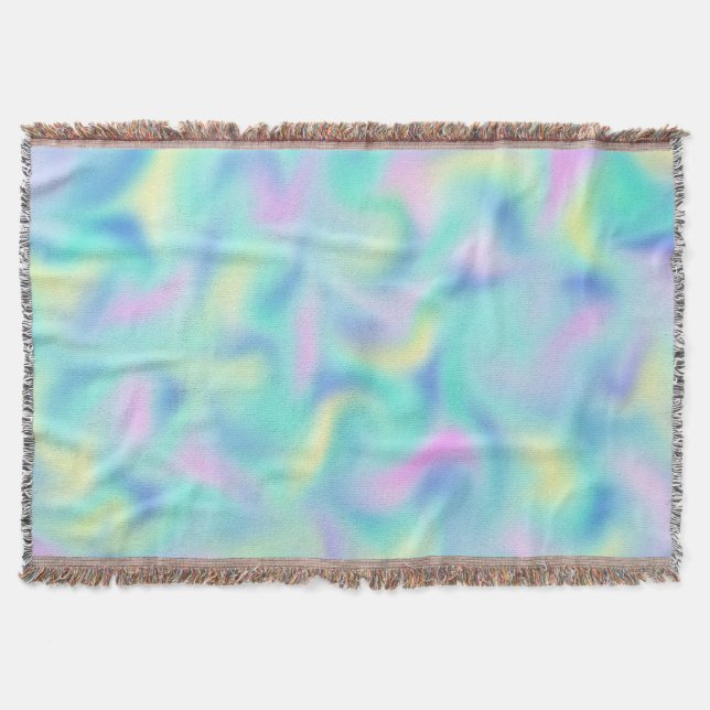 Abstract Pretty Pastel Swirls Pattern Throw Blanket (Front)