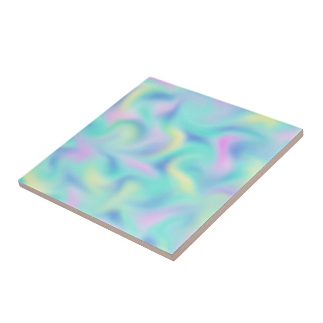 Abstract Pretty Pastel Swirls Pattern Tile (Side)
