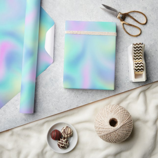 Abstract Pretty Pastel Swirls Pattern Wrapping Paper (Crafts)