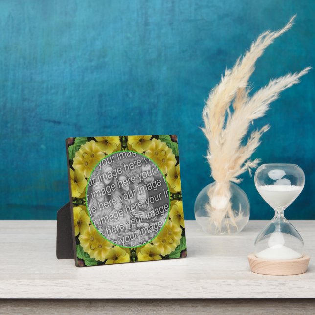 Abstract Primrose Flower Add Your Own Photo Plaque (Insitu)