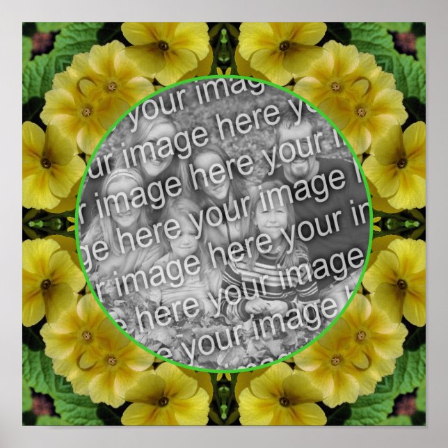 Abstract Primrose Flowers Create Your Own Photo Poster (Front)
