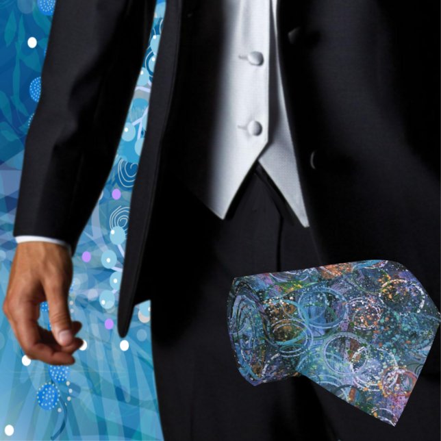 Abstract Print Tie (Make an impression with this stylish Abstract men's fashion necktie Great for weddings or the office)
