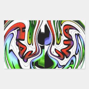 Abstract Profile Art Print Rectangular Sticker