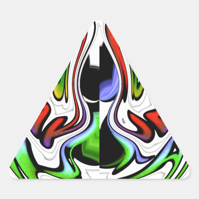 Abstract Profile Art Print Triangle Sticker (Front)
