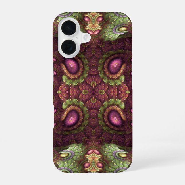 Abstract Psychedelic Floral Pattern Alice's Asters iPhone 16 Case (Back)