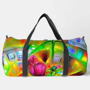 Abstract Psychedelic Flowers Duffle Bag