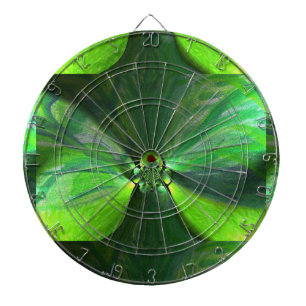 Abstract Psychedelic Green Leaf Country Fox Dartboard