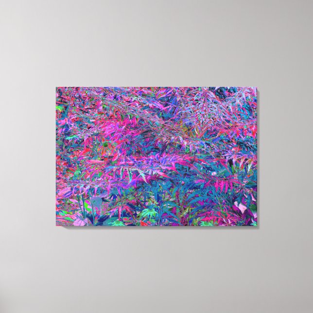 Abstract Psychedelic Rainbow Colours Foliage Garde Canvas Print (Front)